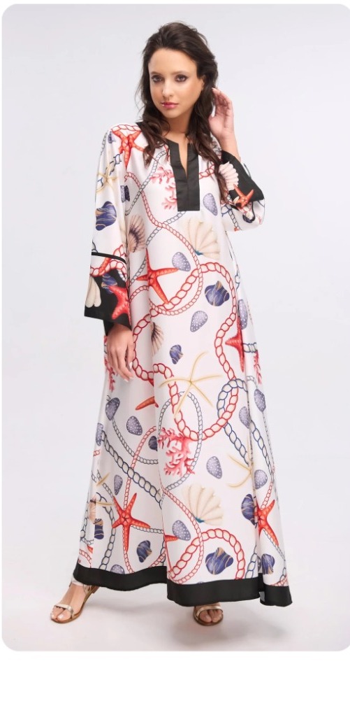 Ocean Print Maxi Dress