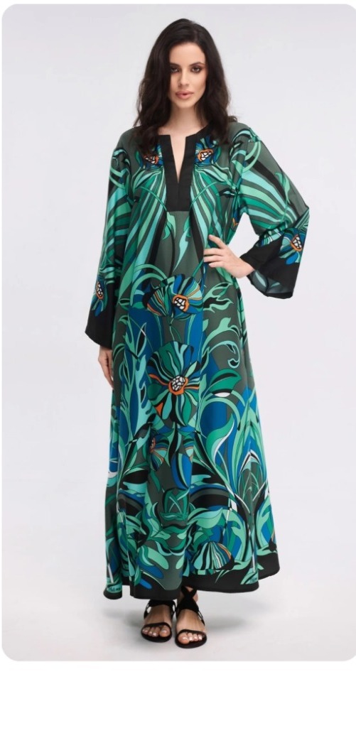 Emerald Botanical Maxi Dress