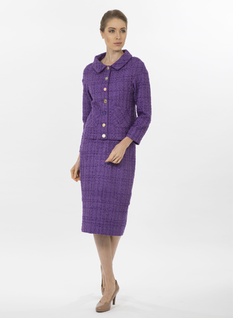 purple wool suit with longuette